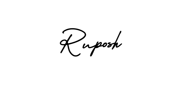AmerikaSignatureDemo-Regular is a professional signature style that is perfect for those who want to add a touch of class to their signature. It is also a great choice for those who want to make their signature more unique. Get Ruposh name to fancy signature for free. Ruposh signature style 3 images and pictures png
