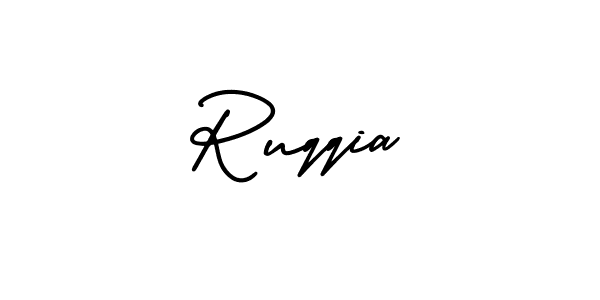Ruqqia stylish signature style. Best Handwritten Sign (AmerikaSignatureDemo-Regular) for my name. Handwritten Signature Collection Ideas for my name Ruqqia. Ruqqia signature style 3 images and pictures png