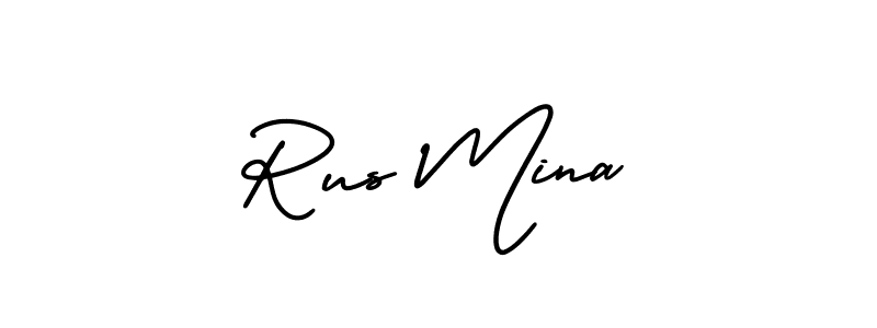 AmerikaSignatureDemo-Regular is a professional signature style that is perfect for those who want to add a touch of class to their signature. It is also a great choice for those who want to make their signature more unique. Get Rus Mina name to fancy signature for free. Rus Mina signature style 3 images and pictures png
