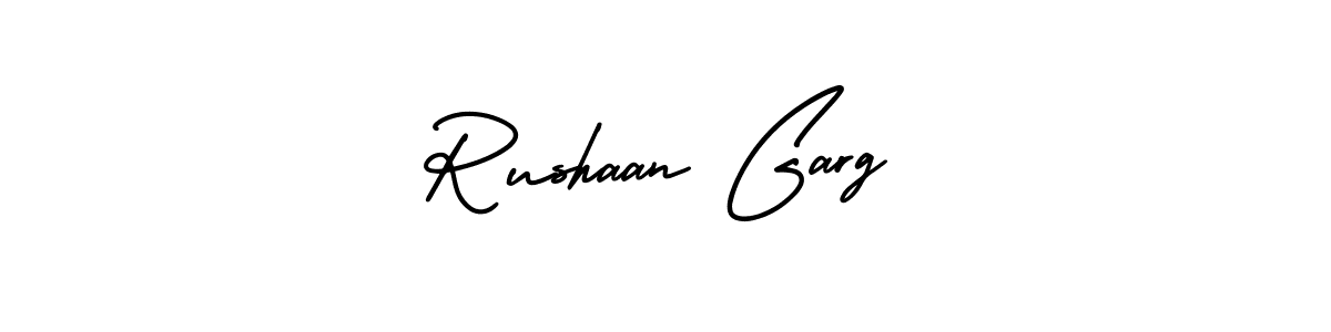 How to make Rushaan Garg name signature. Use AmerikaSignatureDemo-Regular style for creating short signs online. This is the latest handwritten sign. Rushaan Garg signature style 3 images and pictures png