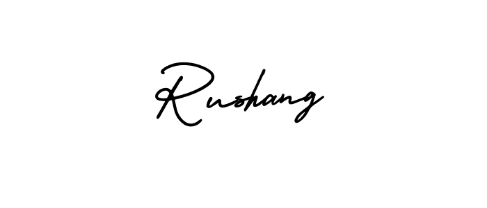 Use a signature maker to create a handwritten signature online. With this signature software, you can design (AmerikaSignatureDemo-Regular) your own signature for name Rushang. Rushang signature style 3 images and pictures png