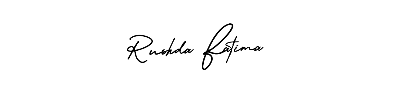 Use a signature maker to create a handwritten signature online. With this signature software, you can design (AmerikaSignatureDemo-Regular) your own signature for name Rushda Fatima. Rushda Fatima signature style 3 images and pictures png