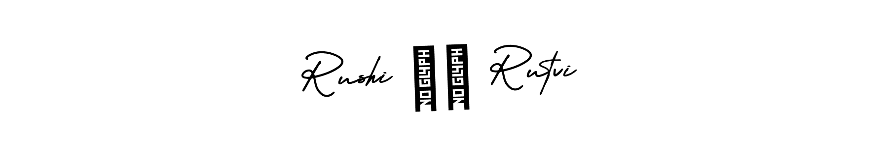 Rushi ❤️ Rutvi stylish signature style. Best Handwritten Sign (AmerikaSignatureDemo-Regular) for my name. Handwritten Signature Collection Ideas for my name Rushi ❤️ Rutvi. Rushi ❤️ Rutvi signature style 3 images and pictures png