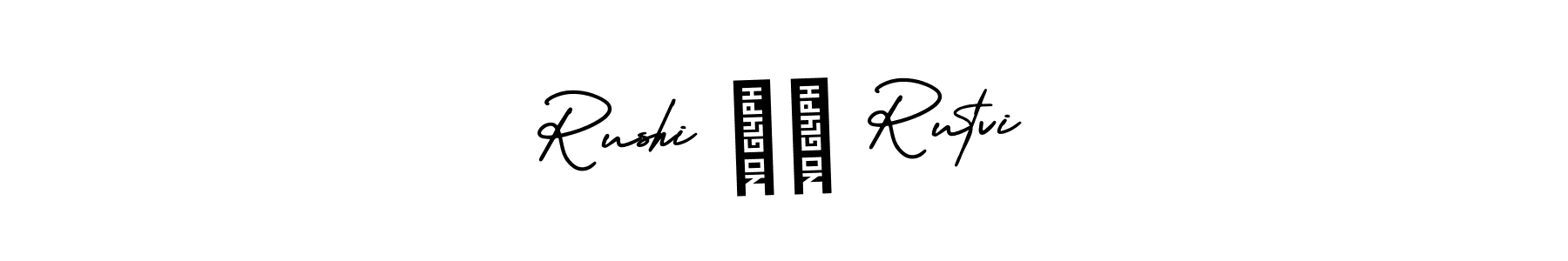 How to make Rushi ❤️ Rutvi name signature. Use AmerikaSignatureDemo-Regular style for creating short signs online. This is the latest handwritten sign. Rushi ❤️ Rutvi signature style 3 images and pictures png