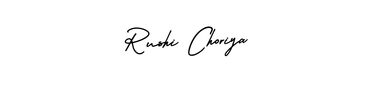 How to make Rushi Choriya signature? AmerikaSignatureDemo-Regular is a professional autograph style. Create handwritten signature for Rushi Choriya name. Rushi Choriya signature style 3 images and pictures png