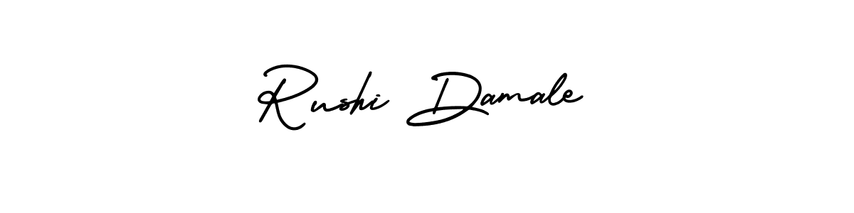 Also You can easily find your signature by using the search form. We will create Rushi Damale name handwritten signature images for you free of cost using AmerikaSignatureDemo-Regular sign style. Rushi Damale signature style 3 images and pictures png