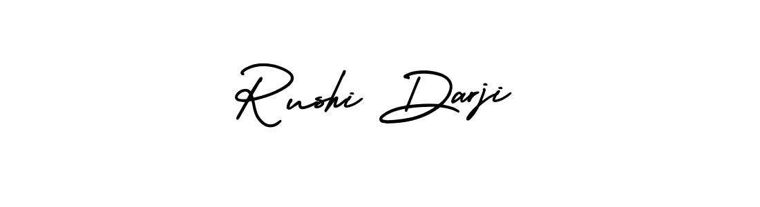 AmerikaSignatureDemo-Regular is a professional signature style that is perfect for those who want to add a touch of class to their signature. It is also a great choice for those who want to make their signature more unique. Get Rushi Darji name to fancy signature for free. Rushi Darji signature style 3 images and pictures png