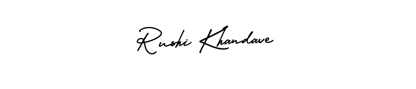 Make a short Rushi Khandave signature style. Manage your documents anywhere anytime using AmerikaSignatureDemo-Regular. Create and add eSignatures, submit forms, share and send files easily. Rushi Khandave signature style 3 images and pictures png