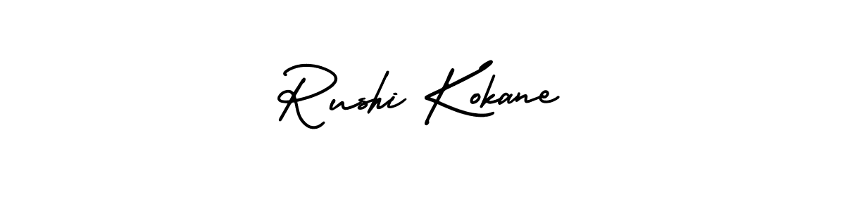 Rushi Kokane stylish signature style. Best Handwritten Sign (AmerikaSignatureDemo-Regular) for my name. Handwritten Signature Collection Ideas for my name Rushi Kokane. Rushi Kokane signature style 3 images and pictures png