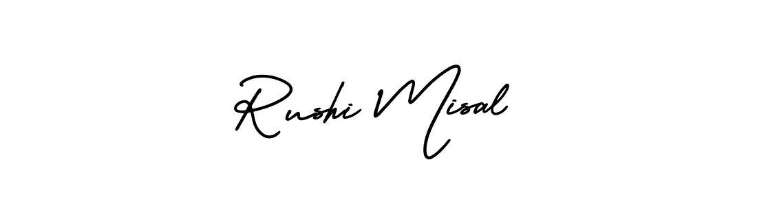 Make a beautiful signature design for name Rushi Misal. With this signature (AmerikaSignatureDemo-Regular) style, you can create a handwritten signature for free. Rushi Misal signature style 3 images and pictures png