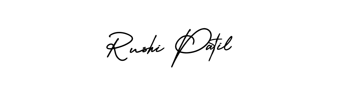 Make a beautiful signature design for name Rushi Patil. With this signature (AmerikaSignatureDemo-Regular) style, you can create a handwritten signature for free. Rushi Patil signature style 3 images and pictures png