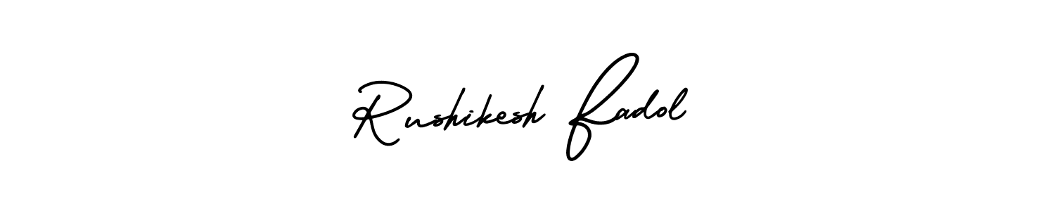 Similarly AmerikaSignatureDemo-Regular is the best handwritten signature design. Signature creator online .You can use it as an online autograph creator for name Rushikesh Fadol. Rushikesh Fadol signature style 3 images and pictures png