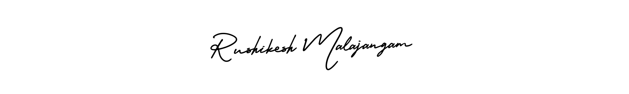 Make a beautiful signature design for name Rushikesh Malajangam. With this signature (AmerikaSignatureDemo-Regular) style, you can create a handwritten signature for free. Rushikesh Malajangam signature style 3 images and pictures png