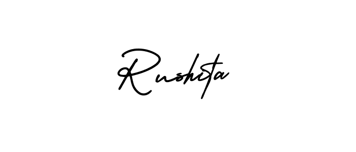 Make a beautiful signature design for name Rushita. With this signature (AmerikaSignatureDemo-Regular) style, you can create a handwritten signature for free. Rushita signature style 3 images and pictures png