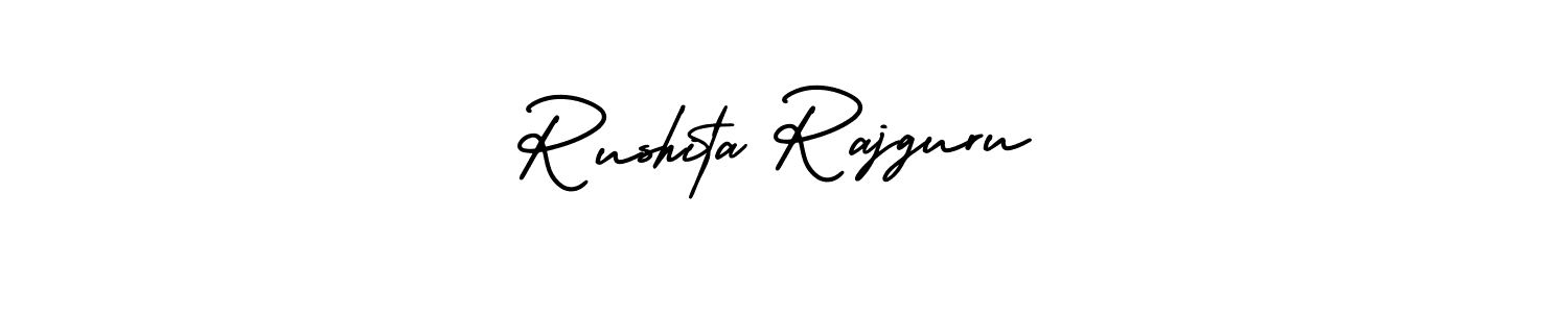 Also You can easily find your signature by using the search form. We will create Rushita Rajguru name handwritten signature images for you free of cost using AmerikaSignatureDemo-Regular sign style. Rushita Rajguru signature style 3 images and pictures png