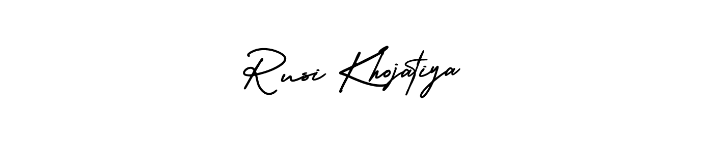 Rusi Khojatiya stylish signature style. Best Handwritten Sign (AmerikaSignatureDemo-Regular) for my name. Handwritten Signature Collection Ideas for my name Rusi Khojatiya. Rusi Khojatiya signature style 3 images and pictures png