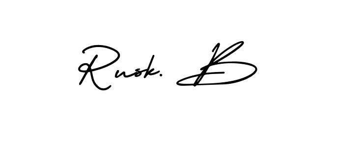 Make a beautiful signature design for name Rusk. B. With this signature (AmerikaSignatureDemo-Regular) style, you can create a handwritten signature for free. Rusk. B signature style 3 images and pictures png