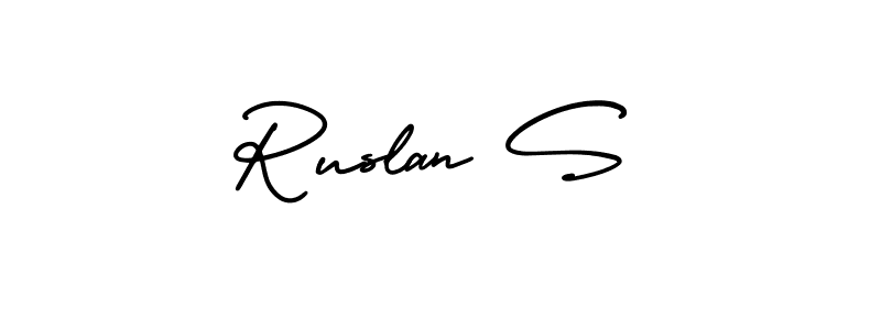 Make a short Ruslan S signature style. Manage your documents anywhere anytime using AmerikaSignatureDemo-Regular. Create and add eSignatures, submit forms, share and send files easily. Ruslan S signature style 3 images and pictures png