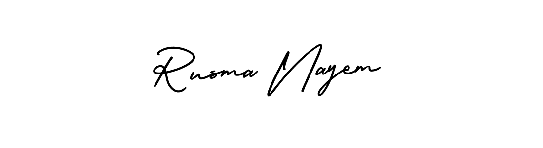 if you are searching for the best signature style for your name Rusma Nayem. so please give up your signature search. here we have designed multiple signature styles  using AmerikaSignatureDemo-Regular. Rusma Nayem signature style 3 images and pictures png