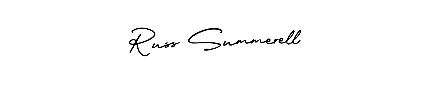 Similarly AmerikaSignatureDemo-Regular is the best handwritten signature design. Signature creator online .You can use it as an online autograph creator for name Russ Summerell. Russ Summerell signature style 3 images and pictures png