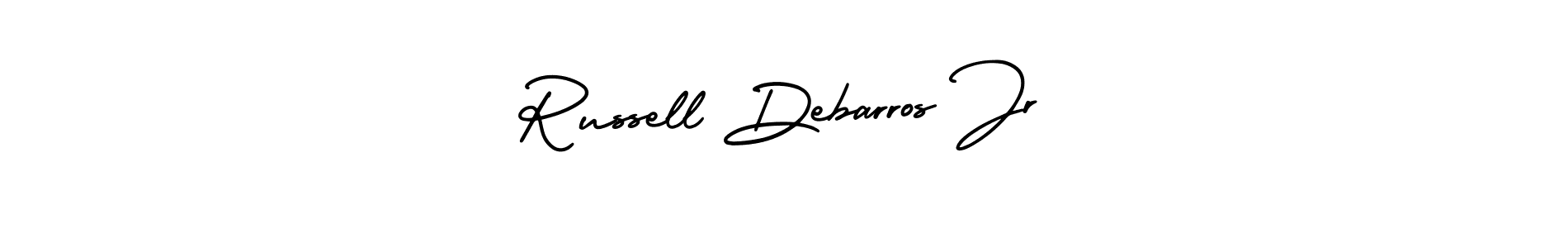 This is the best signature style for the Russell Debarros Jr name. Also you like these signature font (AmerikaSignatureDemo-Regular). Mix name signature. Russell Debarros Jr signature style 3 images and pictures png