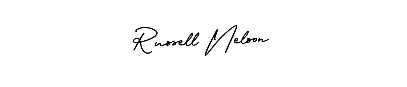 Create a beautiful signature design for name Russell Nelson. With this signature (AmerikaSignatureDemo-Regular) fonts, you can make a handwritten signature for free. Russell Nelson signature style 3 images and pictures png