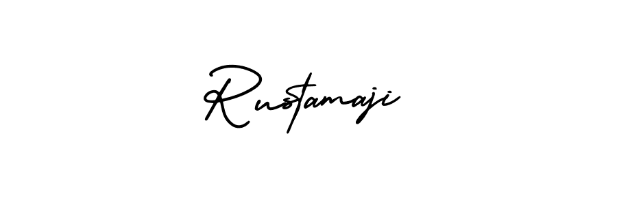 How to make Rustamaji name signature. Use AmerikaSignatureDemo-Regular style for creating short signs online. This is the latest handwritten sign. Rustamaji signature style 3 images and pictures png