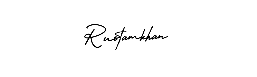 The best way (AmerikaSignatureDemo-Regular) to make a short signature is to pick only two or three words in your name. The name Rustamkhan include a total of six letters. For converting this name. Rustamkhan signature style 3 images and pictures png