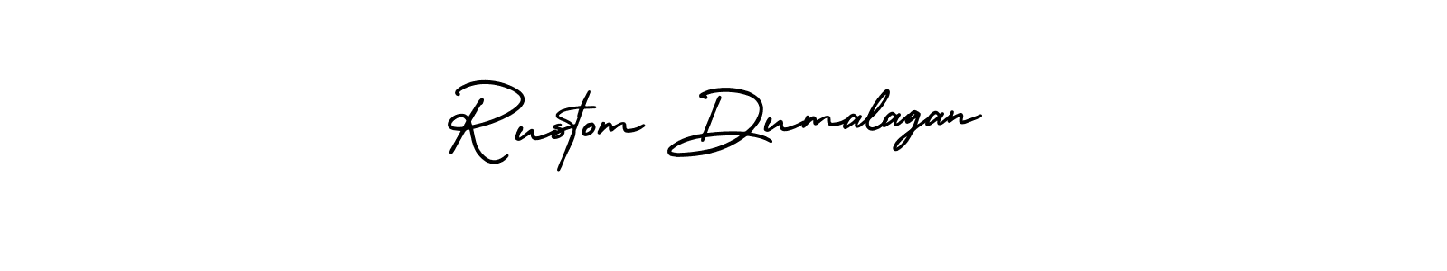 Make a short Rustom Dumalagan signature style. Manage your documents anywhere anytime using AmerikaSignatureDemo-Regular. Create and add eSignatures, submit forms, share and send files easily. Rustom Dumalagan signature style 3 images and pictures png