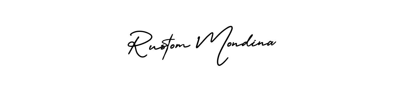 How to make Rustom Mondina signature? AmerikaSignatureDemo-Regular is a professional autograph style. Create handwritten signature for Rustom Mondina name. Rustom Mondina signature style 3 images and pictures png