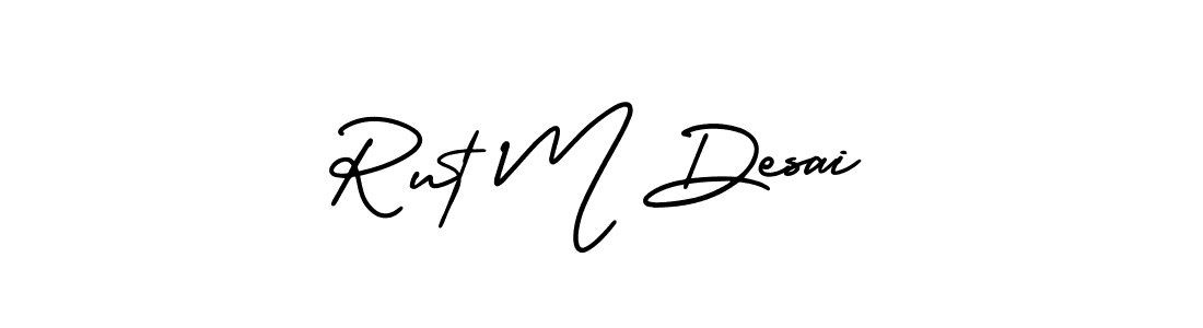 Use a signature maker to create a handwritten signature online. With this signature software, you can design (AmerikaSignatureDemo-Regular) your own signature for name Rut M Desai. Rut M Desai signature style 3 images and pictures png