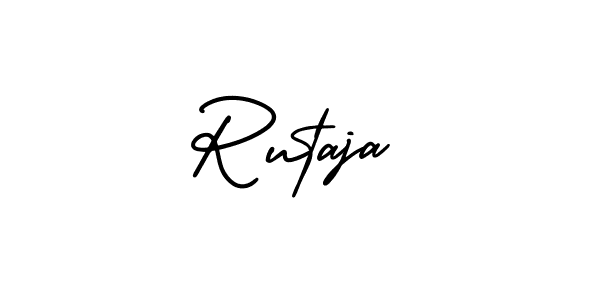 if you are searching for the best signature style for your name Rutaja. so please give up your signature search. here we have designed multiple signature styles  using AmerikaSignatureDemo-Regular. Rutaja signature style 3 images and pictures png
