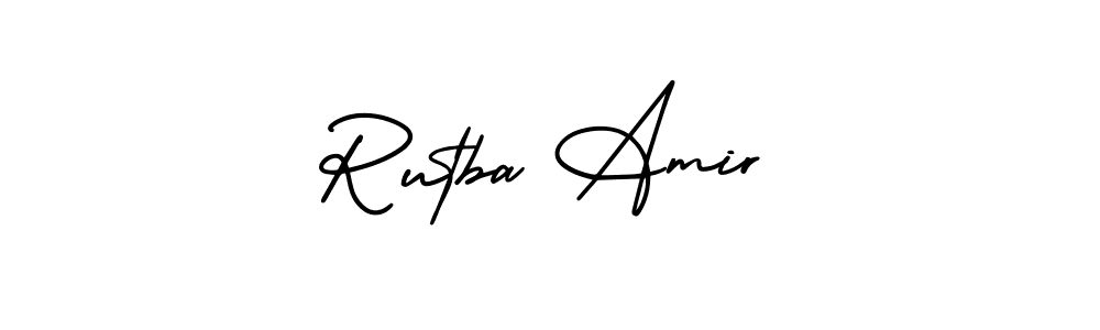 It looks lik you need a new signature style for name Rutba Amir. Design unique handwritten (AmerikaSignatureDemo-Regular) signature with our free signature maker in just a few clicks. Rutba Amir signature style 3 images and pictures png