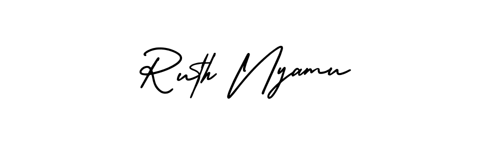 Also You can easily find your signature by using the search form. We will create Ruth Nyamu name handwritten signature images for you free of cost using AmerikaSignatureDemo-Regular sign style. Ruth Nyamu signature style 3 images and pictures png