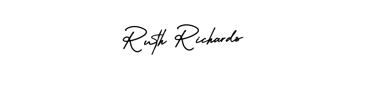 How to make Ruth Richards name signature. Use AmerikaSignatureDemo-Regular style for creating short signs online. This is the latest handwritten sign. Ruth Richards signature style 3 images and pictures png