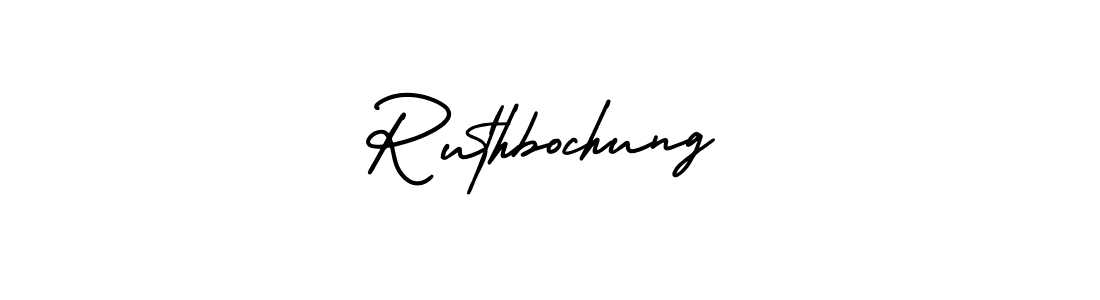 You should practise on your own different ways (AmerikaSignatureDemo-Regular) to write your name (Ruthbochung) in signature. don't let someone else do it for you. Ruthbochung signature style 3 images and pictures png