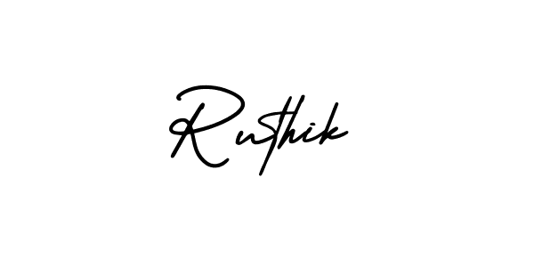 Ruthik stylish signature style. Best Handwritten Sign (AmerikaSignatureDemo-Regular) for my name. Handwritten Signature Collection Ideas for my name Ruthik. Ruthik signature style 3 images and pictures png