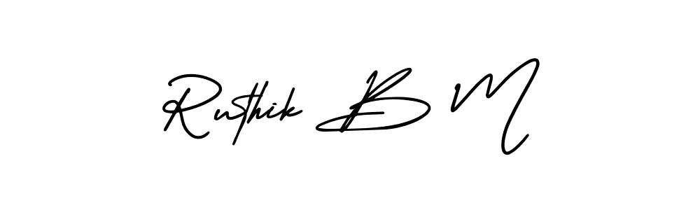 Best and Professional Signature Style for Ruthik B M. AmerikaSignatureDemo-Regular Best Signature Style Collection. Ruthik B M signature style 3 images and pictures png