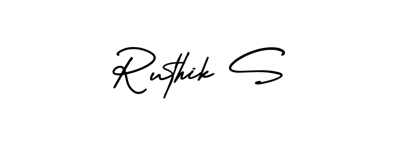 It looks lik you need a new signature style for name Ruthik S. Design unique handwritten (AmerikaSignatureDemo-Regular) signature with our free signature maker in just a few clicks. Ruthik S signature style 3 images and pictures png
