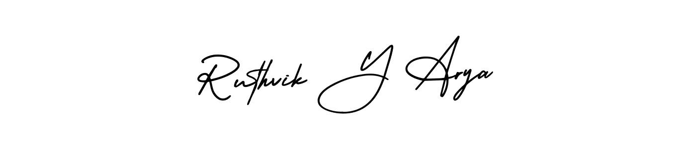 How to make Ruthvik Y Arya name signature. Use AmerikaSignatureDemo-Regular style for creating short signs online. This is the latest handwritten sign. Ruthvik Y Arya signature style 3 images and pictures png