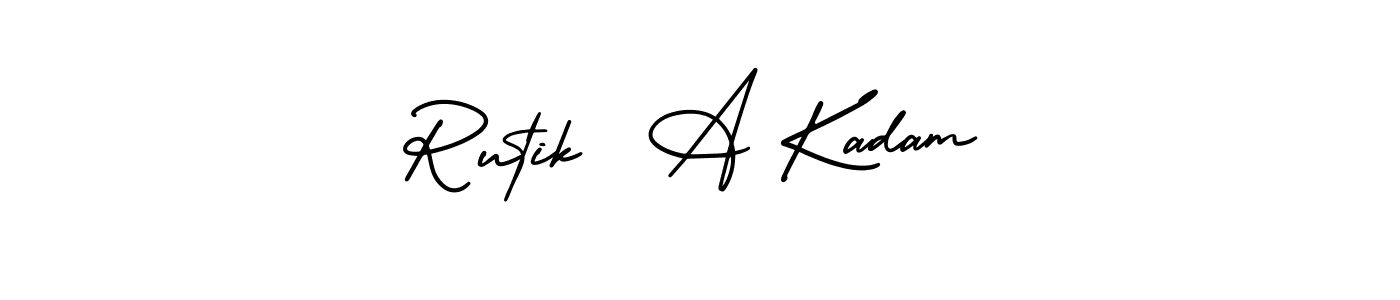 Also You can easily find your signature by using the search form. We will create Rutik  A Kadam name handwritten signature images for you free of cost using AmerikaSignatureDemo-Regular sign style. Rutik  A Kadam signature style 3 images and pictures png