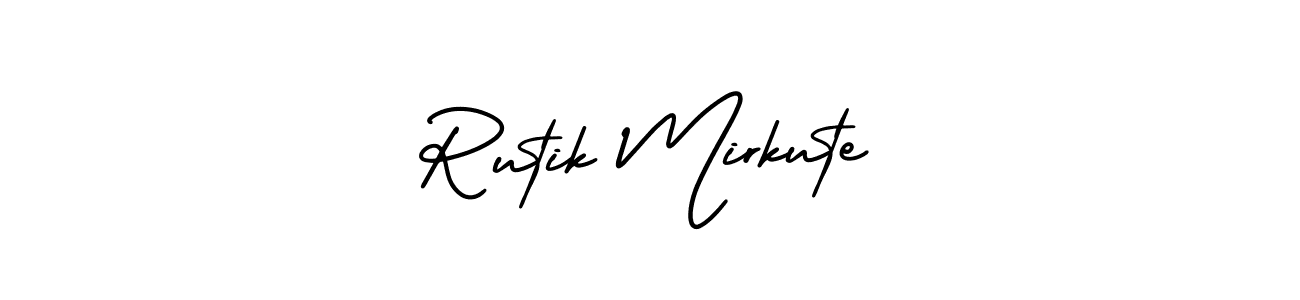 This is the best signature style for the Rutik Mirkute name. Also you like these signature font (AmerikaSignatureDemo-Regular). Mix name signature. Rutik Mirkute signature style 3 images and pictures png