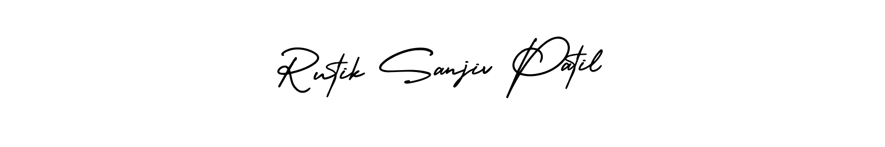 Make a beautiful signature design for name Rutik Sanjiv Patil. With this signature (AmerikaSignatureDemo-Regular) style, you can create a handwritten signature for free. Rutik Sanjiv Patil signature style 3 images and pictures png