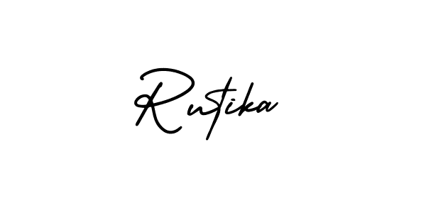 This is the best signature style for the Rutika name. Also you like these signature font (AmerikaSignatureDemo-Regular). Mix name signature. Rutika signature style 3 images and pictures png