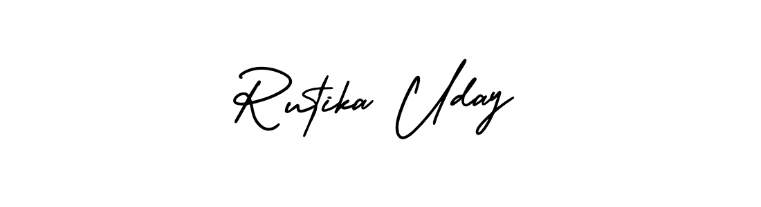 Create a beautiful signature design for name Rutika Uday. With this signature (AmerikaSignatureDemo-Regular) fonts, you can make a handwritten signature for free. Rutika Uday signature style 3 images and pictures png