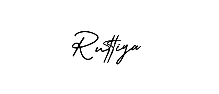 How to make Ruttiya signature? AmerikaSignatureDemo-Regular is a professional autograph style. Create handwritten signature for Ruttiya name. Ruttiya signature style 3 images and pictures png