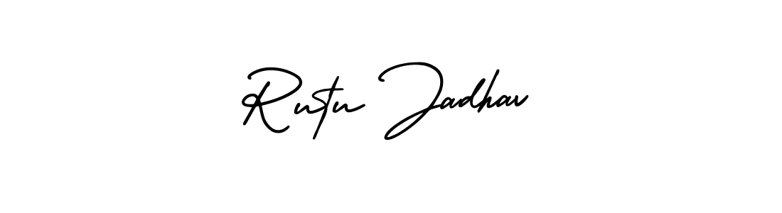 Also You can easily find your signature by using the search form. We will create Rutu Jadhav name handwritten signature images for you free of cost using AmerikaSignatureDemo-Regular sign style. Rutu Jadhav signature style 3 images and pictures png
