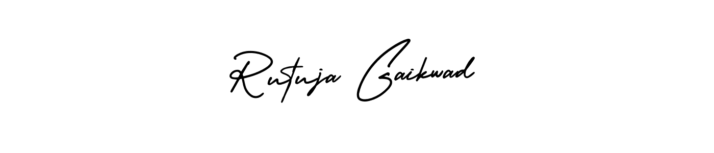 AmerikaSignatureDemo-Regular is a professional signature style that is perfect for those who want to add a touch of class to their signature. It is also a great choice for those who want to make their signature more unique. Get Rutuja Gaikwad name to fancy signature for free. Rutuja Gaikwad signature style 3 images and pictures png