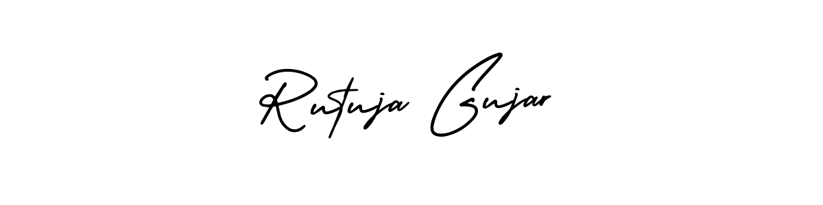 How to make Rutuja Gujar name signature. Use AmerikaSignatureDemo-Regular style for creating short signs online. This is the latest handwritten sign. Rutuja Gujar signature style 3 images and pictures png