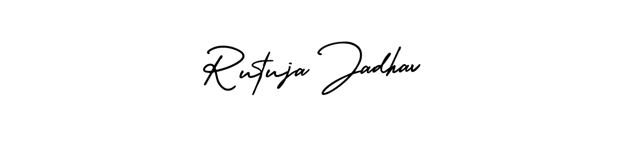 How to make Rutuja Jadhav signature? AmerikaSignatureDemo-Regular is a professional autograph style. Create handwritten signature for Rutuja Jadhav name. Rutuja Jadhav signature style 3 images and pictures png